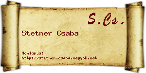 Stetner Csaba névjegykártya