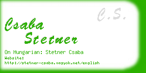 csaba stetner business card